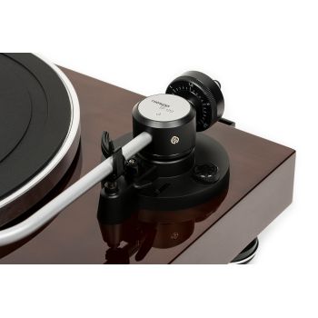 Thorens TD-204 walnut high gloss tonearm detail