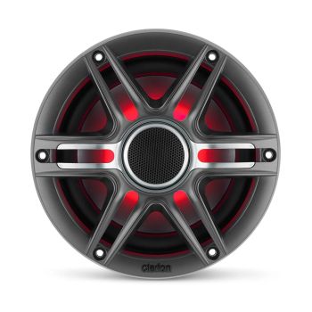 Clarion CMSP-651RGB-SWG with gray metallic grille and red lighting