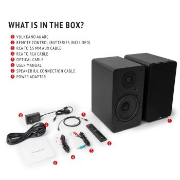 Vulkkano A6 ARC walnut Vulkkano A6 ARC black what's in the box