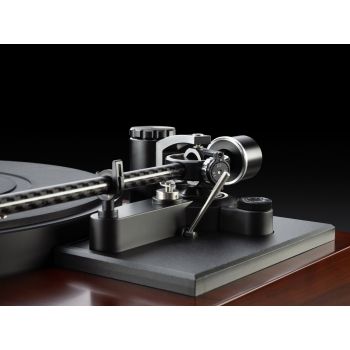 Dual CS-718Q walnut tonearm detail