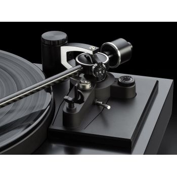 Dual CS-718Q satin black tonearm detail