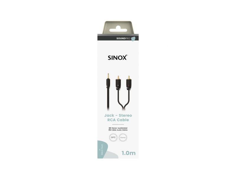 Sinox SXA-06001 - 3.5mm mini jack σε 2 male rca - 1 μετρο