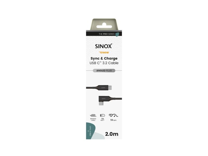 Sinox PRO USB 3.2 Gen-2 SXI06382 - C male to C angled male - 2m
